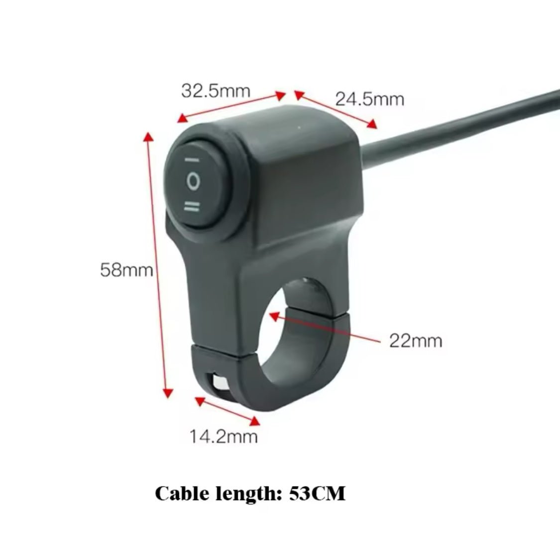 Lightweight switch brytare med 3 lägen PÅ/AV/PÅ för Styre 22mm strålkastare MC Moped ATV - Landgren Dynamics