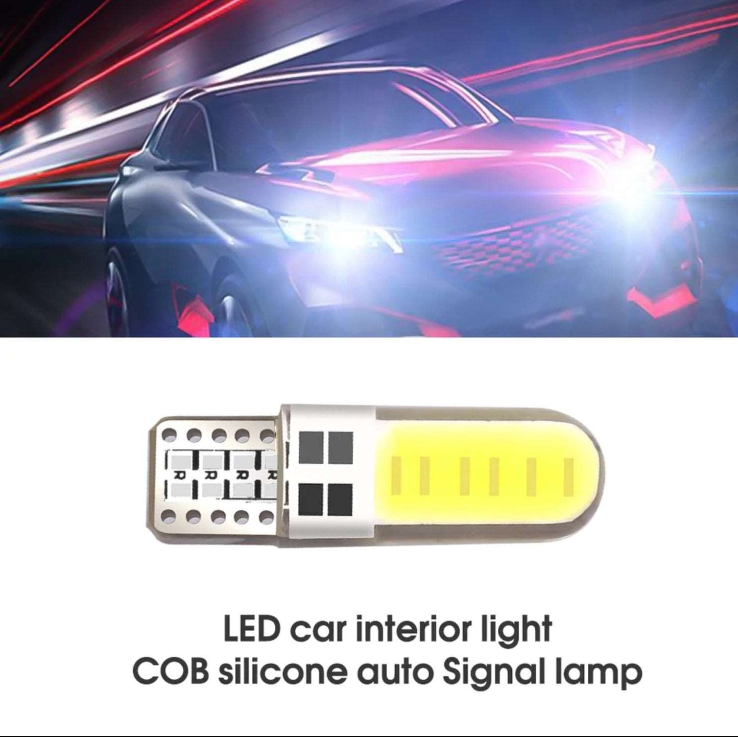 3W 6500K Silikongel COB LED 12V T10 W5W parkering Läslampa interiörbelysning 12 SMD-chips - Landgren Dynamics
