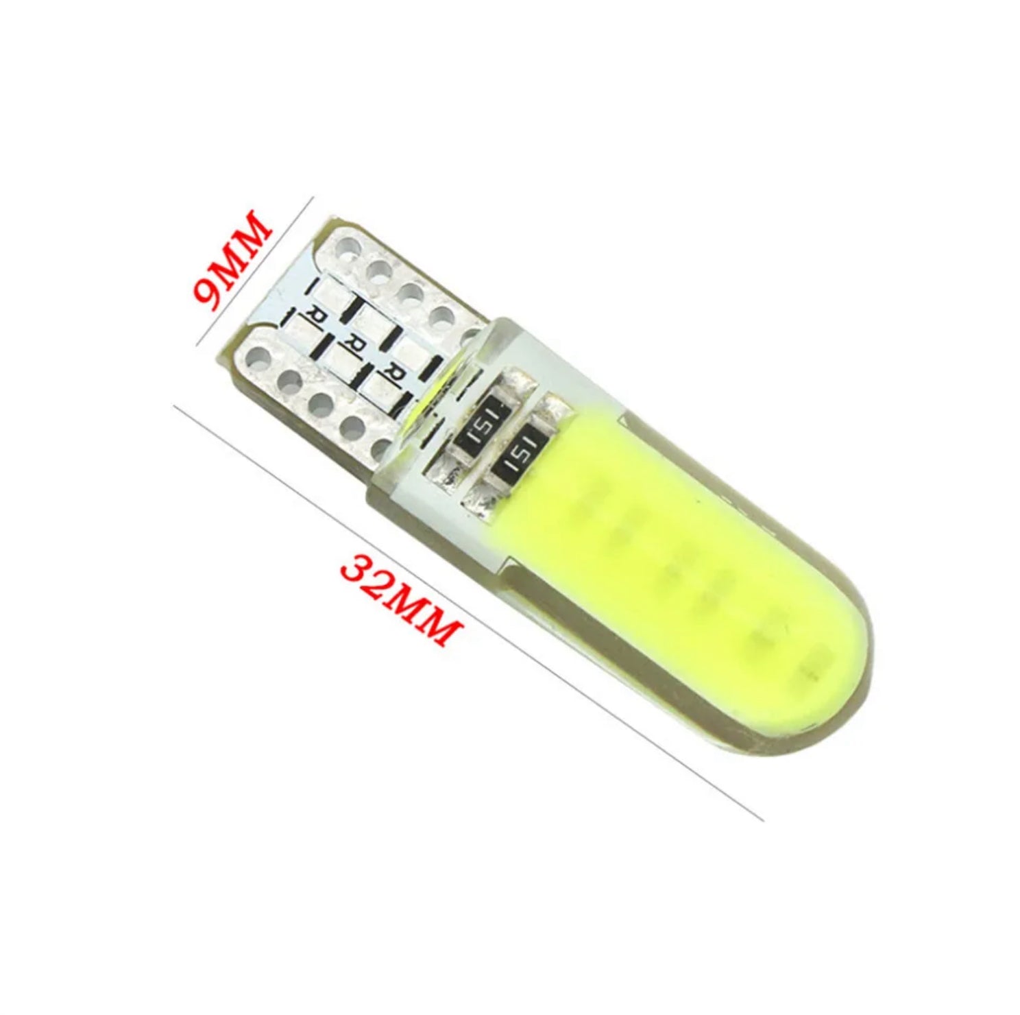3W 6500K Silikongel COB LED 12V T10 W5W parkering Läslampa interiörbelysning 12 SMD-chips - Landgren Dynamics