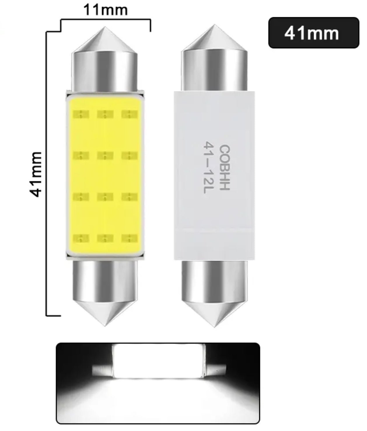 C10W C5W LED COB 36mm / 41/42mm 12V Vita LED-lampor för Fordon - Landgren Dynamics